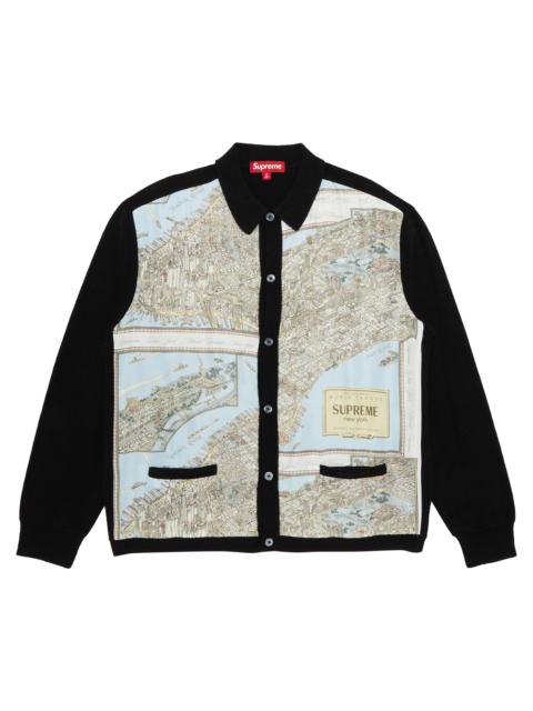 Supreme Supreme Silk Map Cardigan 'Black' | REVERSIBLE