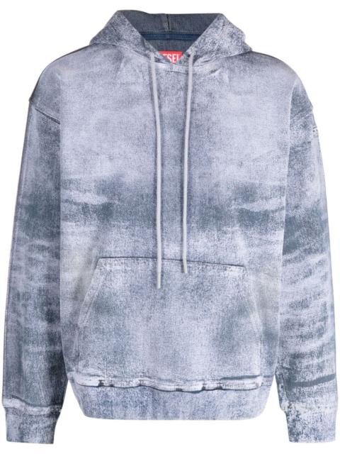 Diesel tie-dye cotton hoodie