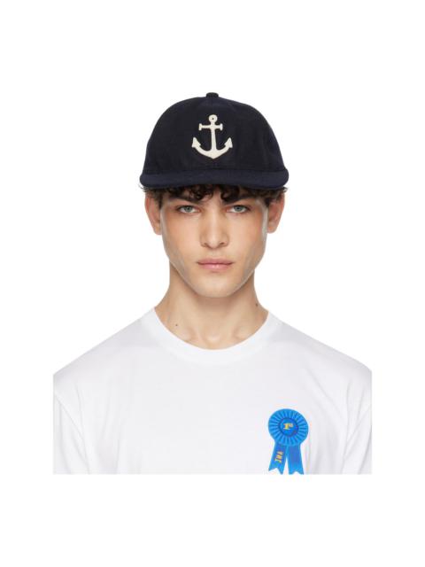 UNIFORM BRIDGE Navy Anchor Wool Ball Cap