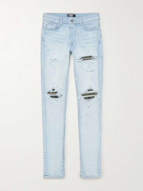 MX1 Skinny-Fit Distressed Panelled Jeans