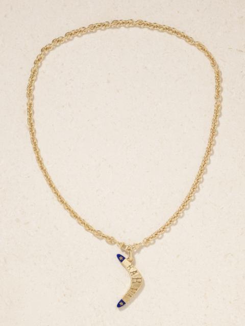 MARIE LICHTENBERG Karma 18-karat Gold Lapis Lazuli Necklace