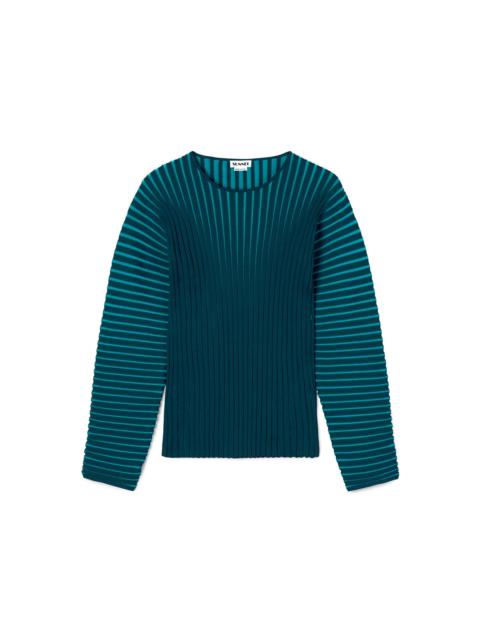 SUNNEI ACCORDION SWEATER / turquoise & aqua