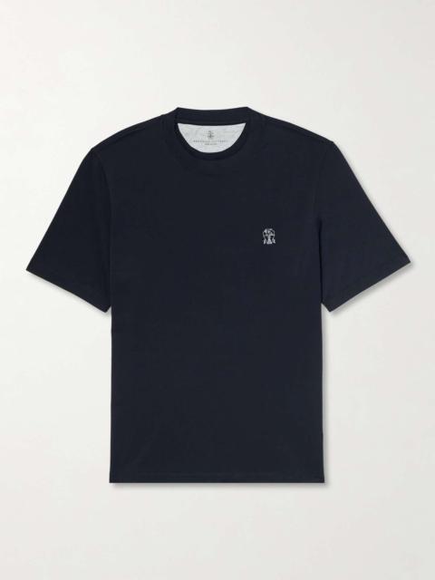 Layered Logo-Print Cotton-Jersey T-Shirt