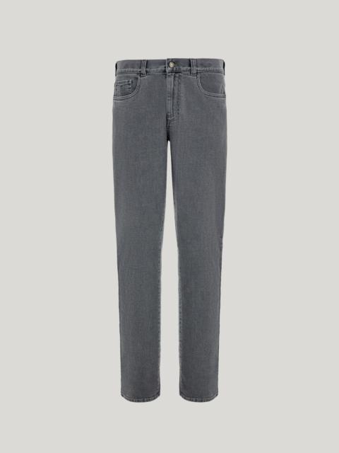 Canali GRAY COMFORT COTTON AND CASHMERE DENIM REGULAR-FIT JEANS