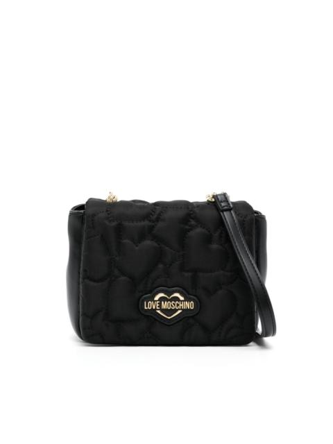 Moschino logo-plaque quilted crossbody bag