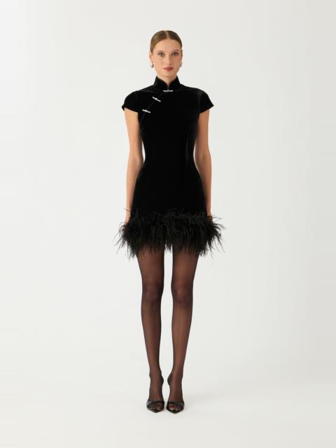 SAU LEE MORGAN VELVET MINI DRESS