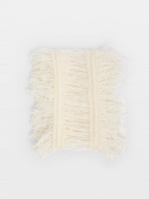 Ann Demeulemeester Drina Cable Knit Ladder Stitch Fringed Scarf