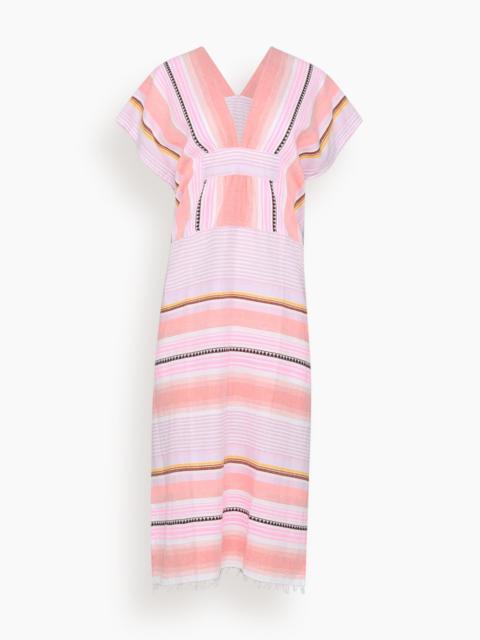 lemlem Gasira V-Neck Dress in Kiremiti Pink