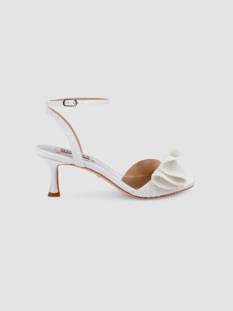 BADGLEY MISCHKA Women's Remi 60MM Embellished Satin Sandals - White Satin