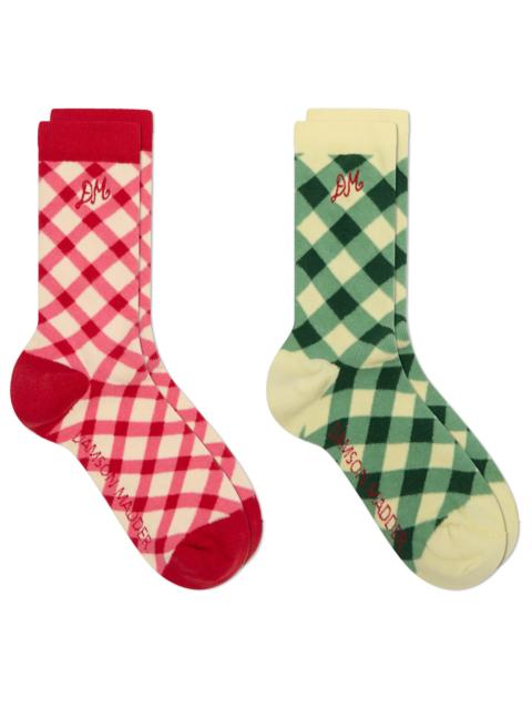 DAMSON MADDER. Damson Madder Calf Length 2 Pack Socks