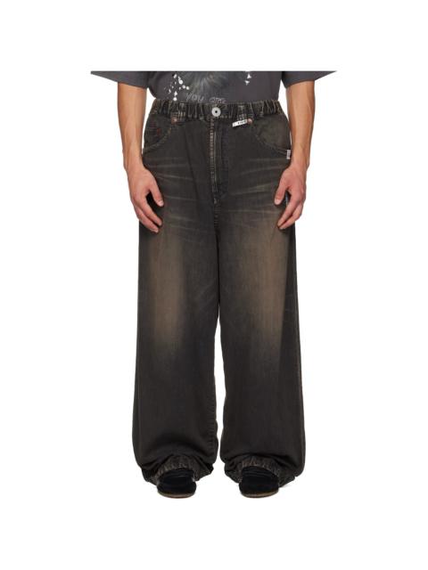 Maison MIHARAYASUHIRO Black Light Denim Wide Jeans