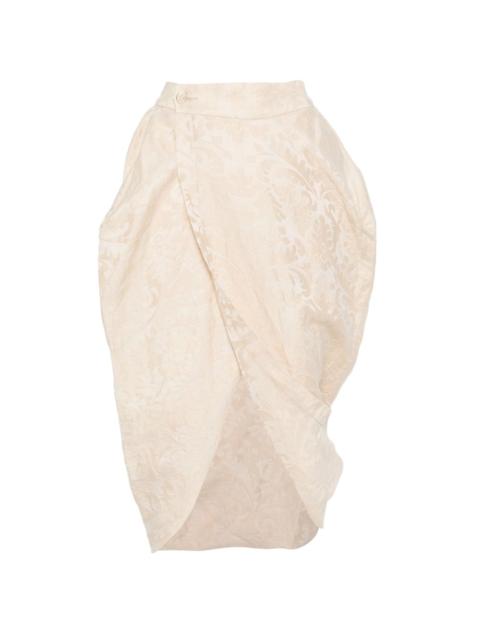 UMA WANG Dracaena pattern asymmetric midi skirt
