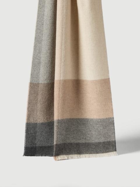 Brunello Cucinelli Wool and cashmere checked twill scarf