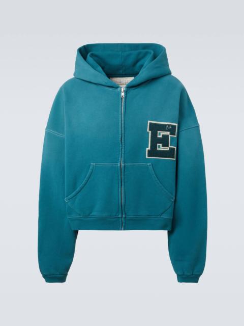 ERL Hooded cotton fleece zip-up sweatshirt