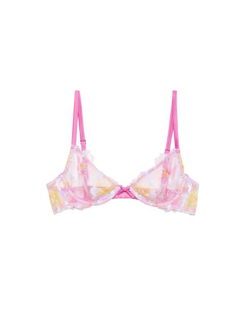 Fleur du Mal Sequin Hibiscus Demi Bra
