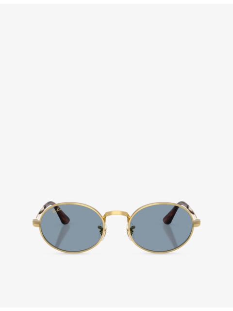 Ray-Ban RB3931 Oval-Frame Metal Sunglasses