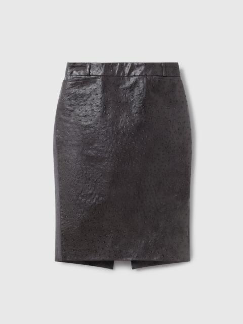 Stella McCartney Ostrich Texture Midi Skirt