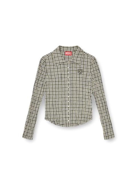 Diesel CHECK SHIRT WITH SEERSUCKER EFFECT