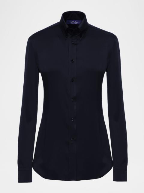 Ralph Lauren Cameron Straight-Fit Silk Shirt