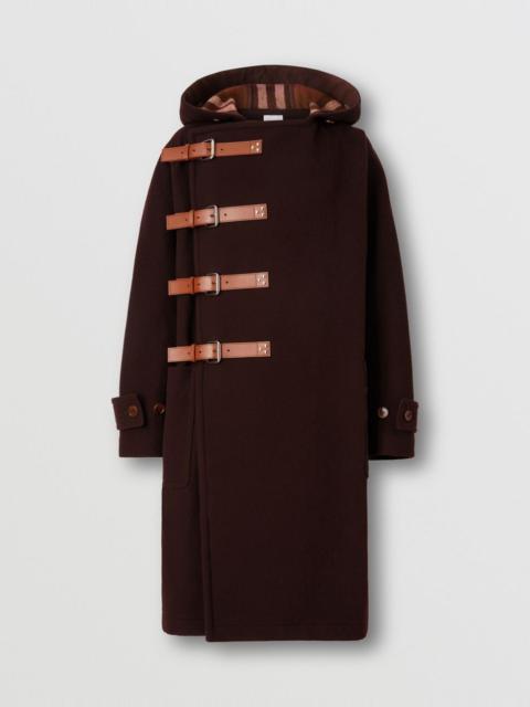 Strap Detail Wool Hooded Duffle Coat