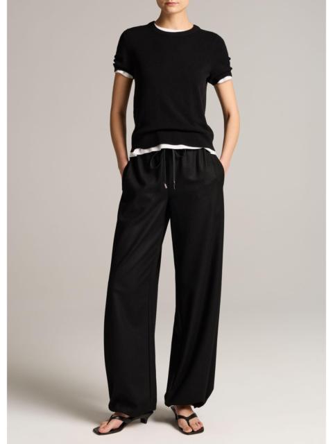 Vince Italian Wool-Blend Flannel Drawstring Pant