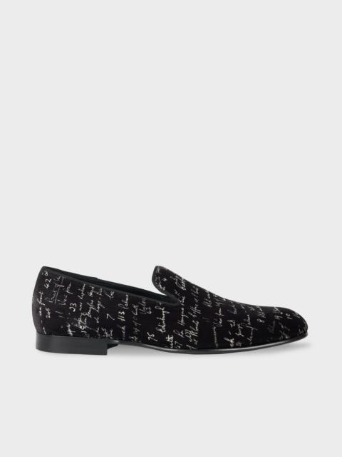 Paul Smith Black 'Notebook Writing' 'Rudyard' Loafers