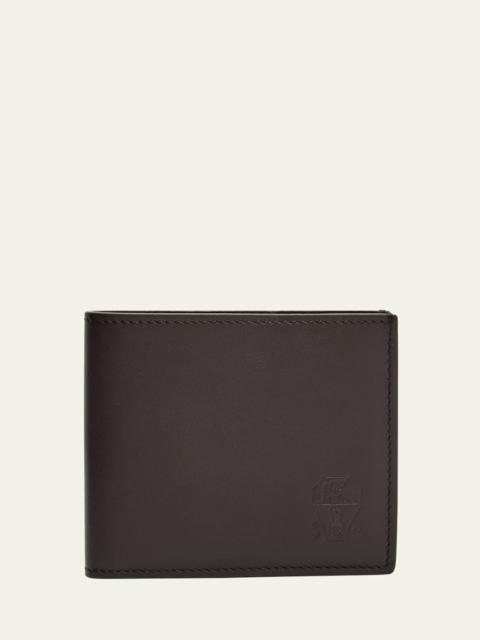 Brunello Cucinelli Men's Leather Debossed-Logo Bifold Wallet