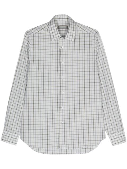 Canali check-pattern cotton shirt
