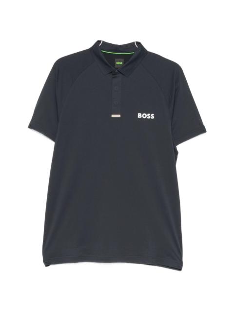 BOSS Boss Logo-print Raglan-sleeve Polo Shirt
