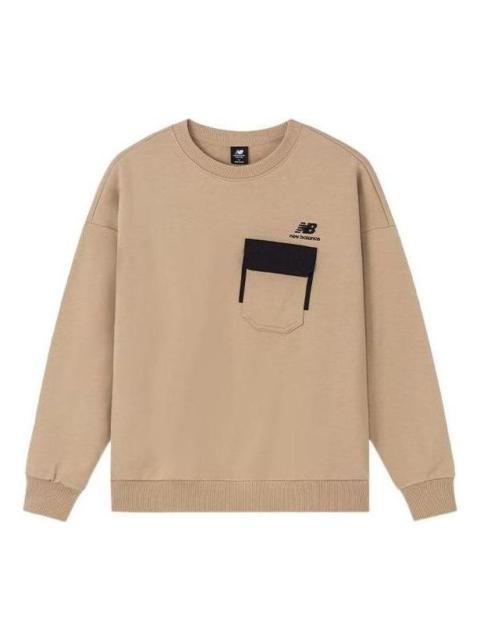 New Balance Logo Pocket Sweatshirt 'Brown Black' AMT24371-TWD