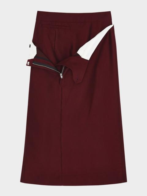 SHUSHU/TONG Double-Layere Twill Skirt