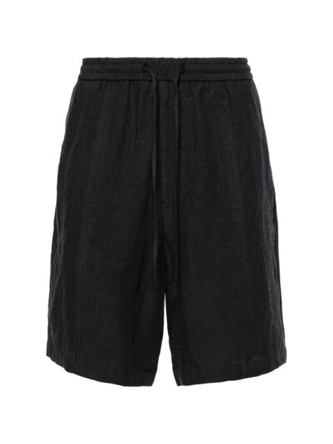 mid-rise linen shorts