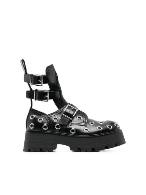Alexander McQueen silver stud embellished  leather boots