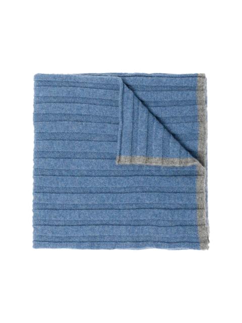 Brunello Cucinelli ribbed knit cashmere scarf