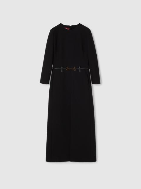 GUCCI Cotton crêpe dress with Horsebit