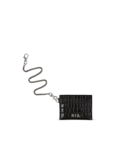 RTA Dominic crocodile-effect leather wallet chain
