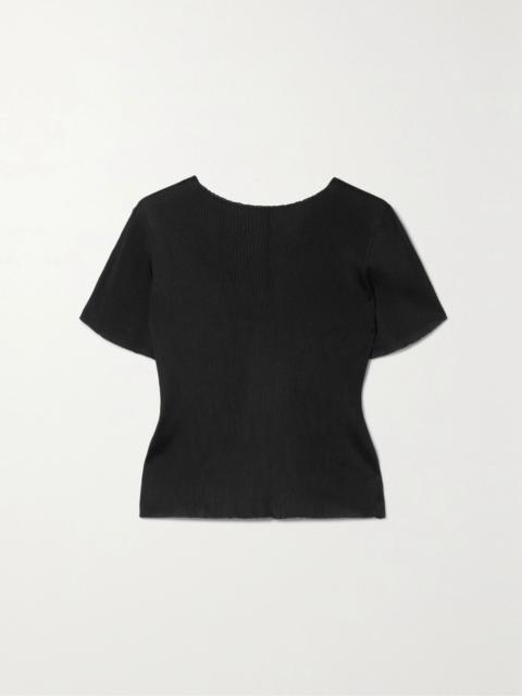 The Row Fuku open-back ribbed-knit T-shirt Black