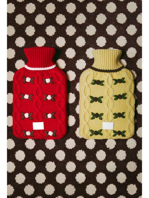 SHRIMPS Cecile Hot Water Bottle - Dusty Yellow/Chocolate Brown