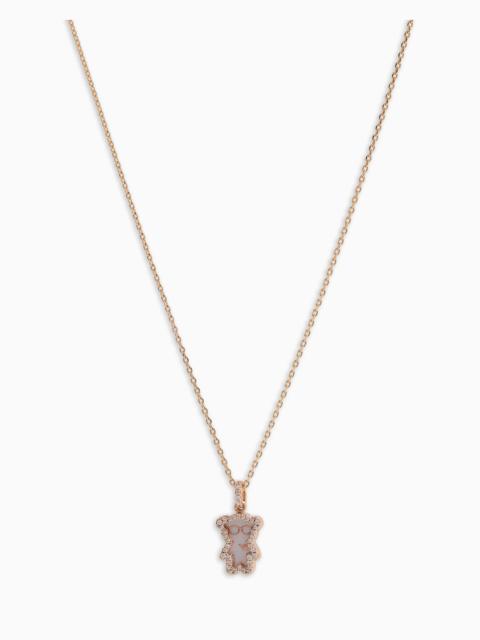 EMPORIO ARMANI ROSE GOLD-TONE BRASS PENDANT NECKLACE