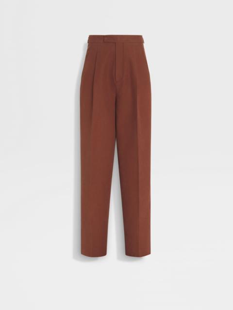 ZEGNA TOBACCO OASI LINO PANTS
