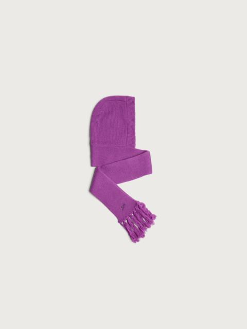 DAMSON MADDER. Damson Madder Tassel Hooded Scarf