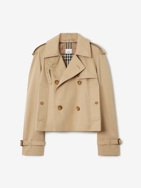 Burberry Cotton Gabardine Cropped Trench Coat