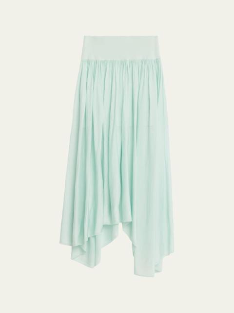 MARIA McMANUS Wave Sheer Knit Asymmetric Midi Skirt