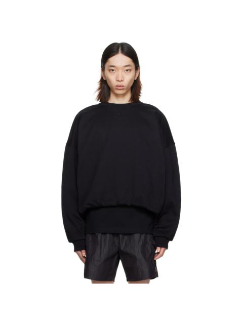 Black Bungee-Style Drawstring Sweatshirt