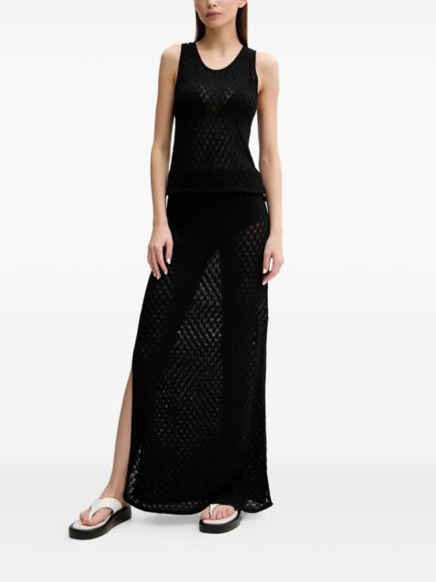 MELISSA ODABASH open-knit side-split maxi dress