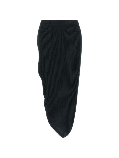 ISSEY MIYAKE Leaf Pleats asymmetrical midi skirt