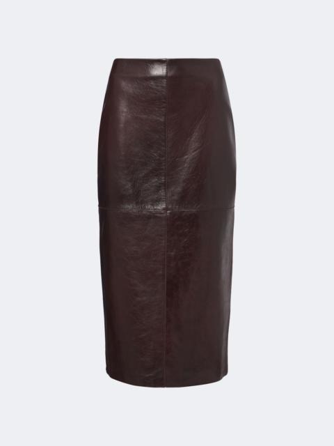 Sportmax Leather midi skirt