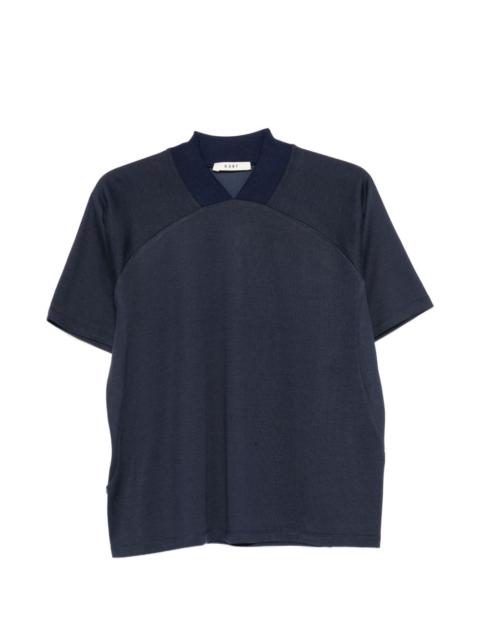 6397 panelled collar T-shirt
