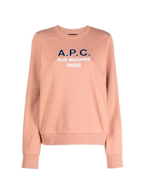 A.P.C. Madame logo-print cotton sweatshirt