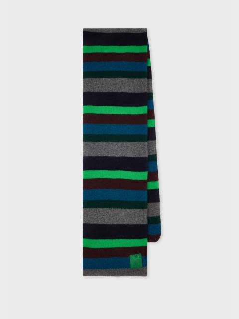Paul Smith Green Stripe Lambswool Scarf